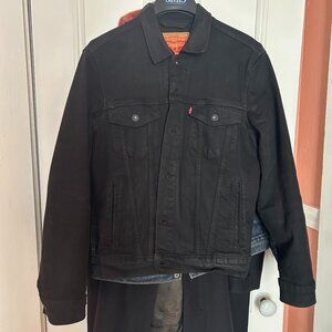 Levis Black Trucker Jacket Men's Small